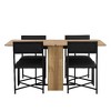 NicBex Modern 5-Piece Extendable Dining Set – Dining Table with 4 PU Leather Dining Chairs, Foldable Square Kitchen Table Set with Storage Rack - 4 of 4