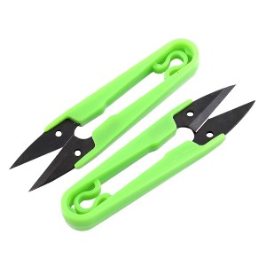 Unique Bargains Sewing Tool Tailor U-Shaped Craft Scissor Green 2 Pcs - 1 of 3