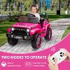 12V Kids Electric Truck w/Remote, Twin 35W Motors, 3-Speed, LED Lights & Music, Spring Suspension, Gift for Boys Girls - 3 of 4