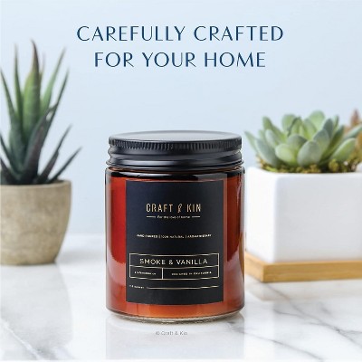 Craft & Kin Amber Smoke & Vanilla Soy Candle 8oz