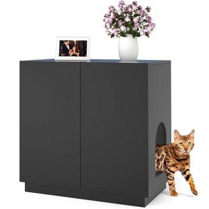 APRILSOUL Large and Tall Litter Box Enclosure, Modern Wooden Litter Box Furniture for XL Litterbox with Hidden Storage as Sideboard Cabinet - 1 of 4