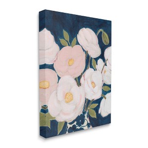 Stupell Industries Luminous Pink Floral Bouquet Over Deep Blue - 1 of 4
