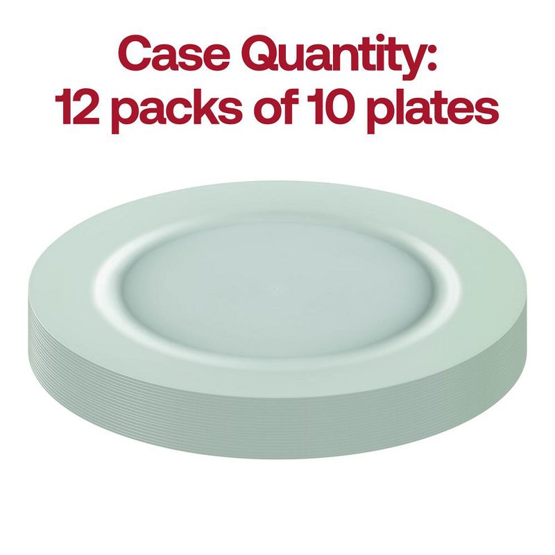 Smarty Had A Party 10" Matte Turquoise Round Disposable Plastic Dinner Plates (120 Plates), 3 of 7