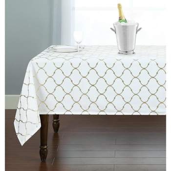 GoodGram Premium Metallic Lattice Designed Fabric Tablecloth