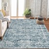 10*13ft Washed Back Low Pile Area Rug for Living Room, Washable Rugs for Bedroom, Hallway Runner, Large Non-Slip Carpet for Kitchen Dining Room(Blue) - 2 of 4
