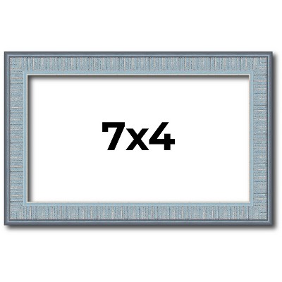 PosterPalooza | Photo Size Textured Blue Picture Frame - UV Acrylic, Foam Board Backing, Hanging Hardware