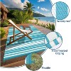 Outside Rug Modern Striped Plastic Straw Rug, Outdoor Reversible Rug, Waterproof UV-Resistant Carpet for Patio, Deck, Backyard - 4 of 4