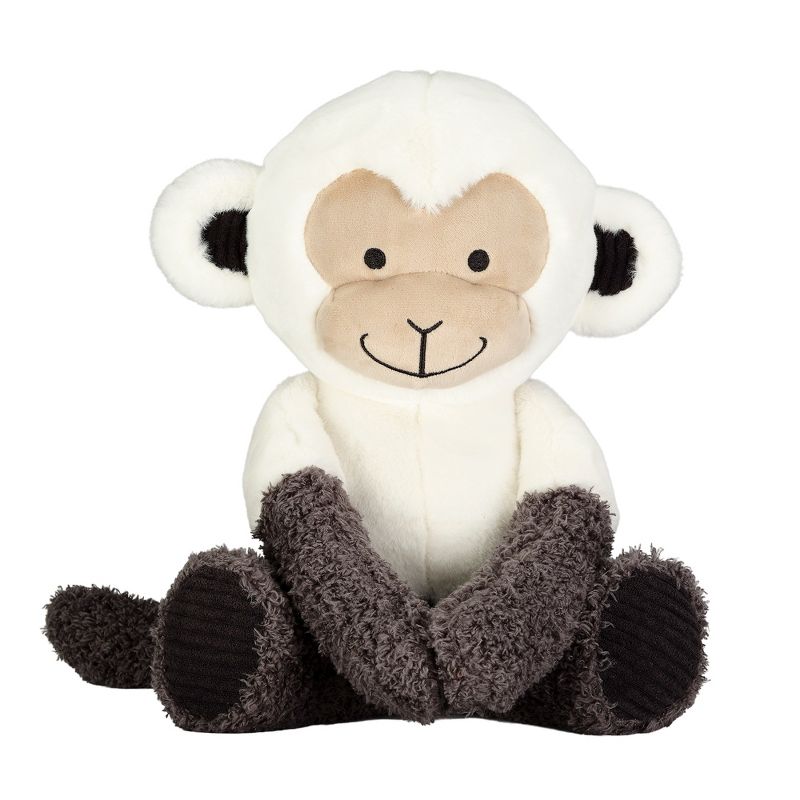 Lambs & Ivy Jungle Party White/Gray Plush Monkey Stuffed Animal Toy - Charlie, 1 of 7