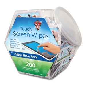 Dust-Off Touch Screen Wipes 5 x 6 200 Individual Foil Packets DMHJ - 1 of 2