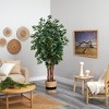 Nearly Natural 7-ft Sakaki Artificial Tree in Handmade Natural Cotton Planter - 4 of 4