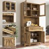 SAINTCY 71" Farmhouse Kitchen Hutch Storage Cabinet, Freestanding Bar Cabinet with Drawers, Sideboard Buffet for Dining Room - 2 of 4