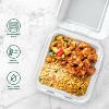 50-Pack 8x8" Compostable Clamshell Food Containers, Sugarcane, Microwave Safe - 4 of 4