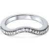 Pompeii3 1/5ct Curved Diamond Wedding Band 14K White Gold - 3 of 4