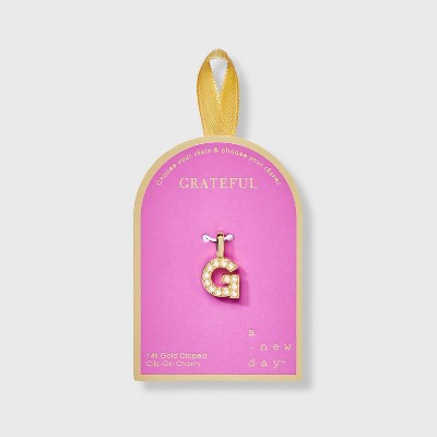 14K Gold Dipped Pearl Letter Charm - A New Day™ Gold
