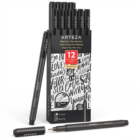 Arteza Blendable Ink Real Brush Tip Artist Brush Pens Set, Assorted Colors,  Non-Toxic - 24 Pack 
