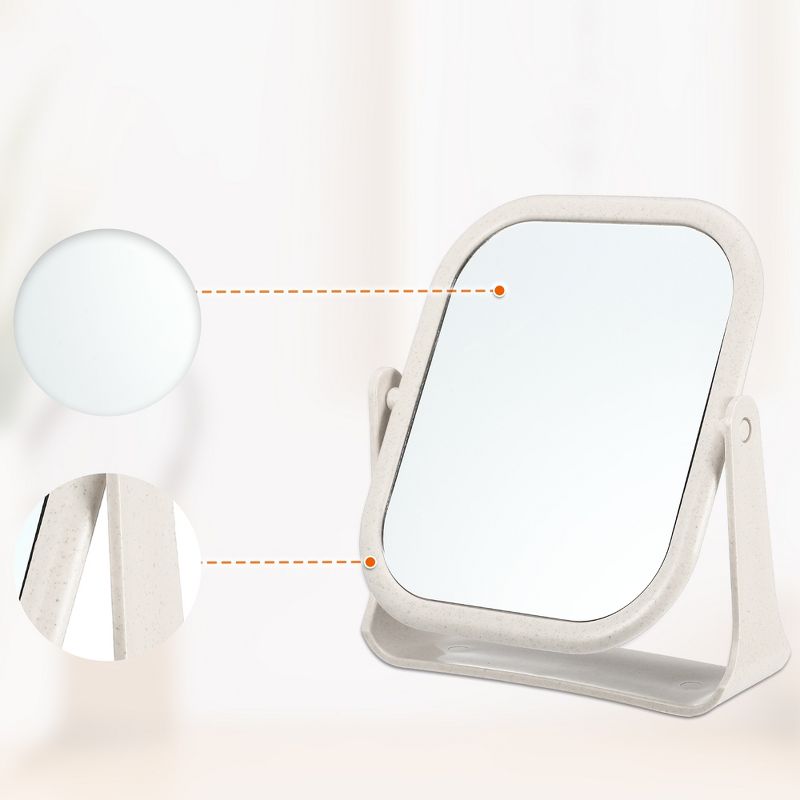Unique Bargains Plastic Double Sided 360° Rotating Makeup Mirror 1 Pc, 5 of 7