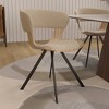 LeisureMod Upholstered Dining Chair in Leather/Velvet Poplar Wood Frame Nymia Series - 2 of 4