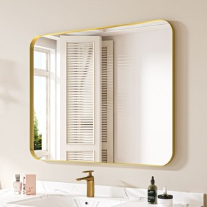 Wall-Mounted Mirror Rectangle Bathroom Vanity Mirrors Framed Mirrors Aluminum Framed Bathroom Mirror - 1 of 4