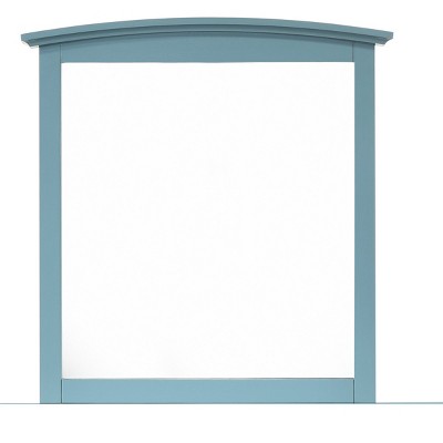 GlasFlength Decorative Wall Mirrors Modern Framed Mirror with Vibrant Accent Simple Design for Contemporary Living Room, Blue, 37"*2"*35"