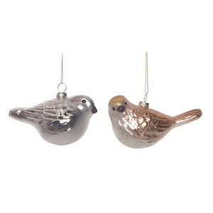 Transpac Glass Bird Ornament Set of 2 Christmas Home Decorations - 1 of 1