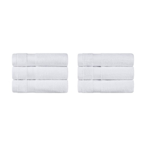 White Classic Luxury 100% Cotton Hand Towels Set Of 6 - 16x30 : Target