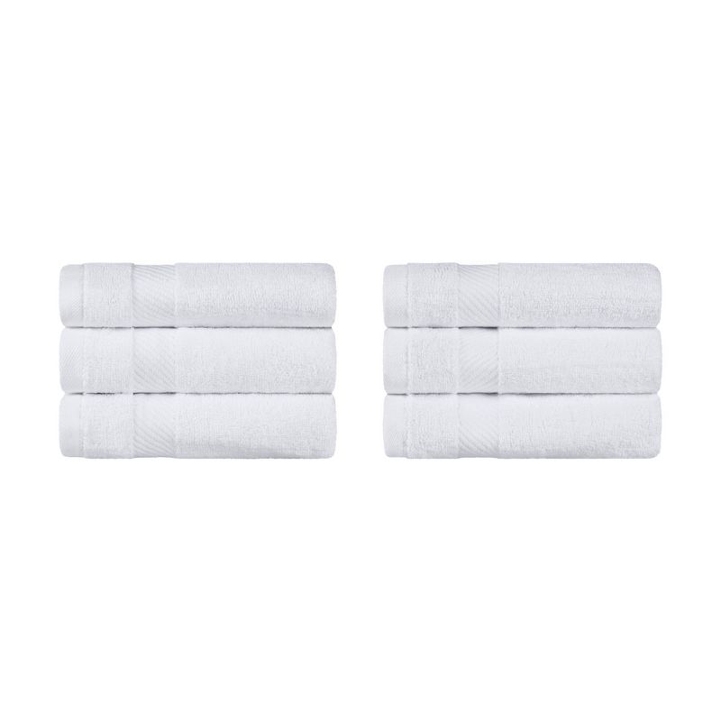 Modern Solid Classic Premium Luxury Cotton 6 Piece Hand Towel Set by Blue Nile Mills, 1 of 6