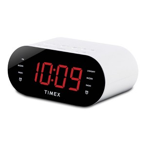 Timex Alarm Clock with FM Radio and USB Charging - White (T232W) - 1 of 4
