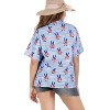 HAPPY BAY Women's Summer Peace Sign V Finger Top Shirts Short Sleeve Button Down Patriotic Hawaiian Shirt for Women - 3 of 4