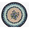 Earth Rugs Round Jute Trivet 10"x10" – Blueberry Print with Braided Natural Fiber Design - 2 of 3