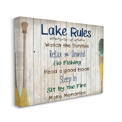 Stupell Industries Lake Rules Text Lakehouse Forest Outdoor Activity List