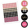 Big Dot of Happiness Chic 18th Birthday - Pink, Black and Gold - Round Candy Sticker Favors - Labels Fits Chocolate Candy (1 sheet of 108) - 2 of 4