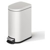 2.6 Gallon / 10 Liter Metal Bathroom Trash Can with Lid, Slim Waterproof Garbage Can for Bedroom, Small Step-on Trash Bin with Inner Bucket - 3 of 4