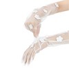 INSPIRE CHIC Women's Pearl Floral Lace Female Polka Point Finger Length Arm Sleeves Gloves 1 Pair - 4 of 4