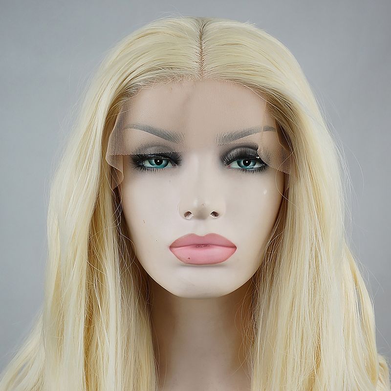 Unique Bargains Long Natural Curly Lace Front Wigs Women's with Wig Cap 22" Blonde 1PC, 4 of 6