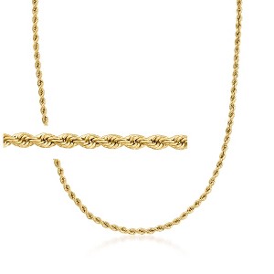 Ross-Simons Italian 2.2mm 18kt Yellow Gold Rope-Chain Necklace - 1 of 2