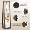 Tangkula Lockable Jewelry Cabinet Large Capacity Makeup Organizer with Full-Length Mirror Built-in Makeup Mirror 5 Storage Shelves - 3 of 4