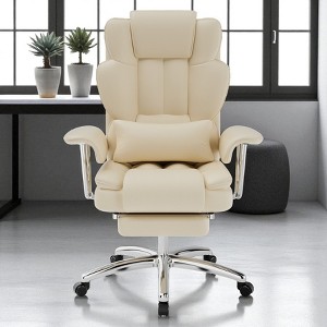 Mshliw Executive Office Chair with Footrest, 500lbs PU Leather Reclining Chair, High Back Ergonomic Desk Chair for Home Office - 1 of 4