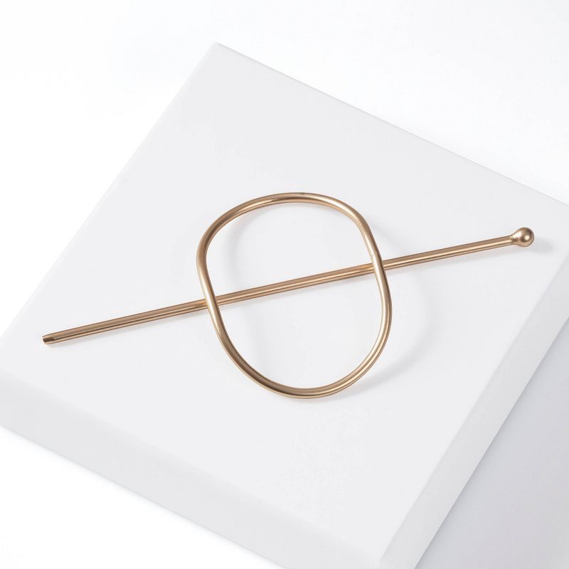 The Hair Edit Hoop &#38; Pin Barrette - Soft Gold, 1 of 8
