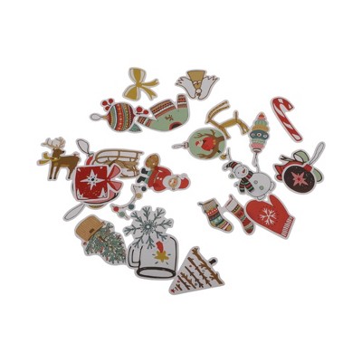 Unique Bargains Christmas Stickers for Ceramic Glass Metal Paper Plastic Waterproof Reusable Festive Items 27 Sheets Vinyl Colorful 1Set