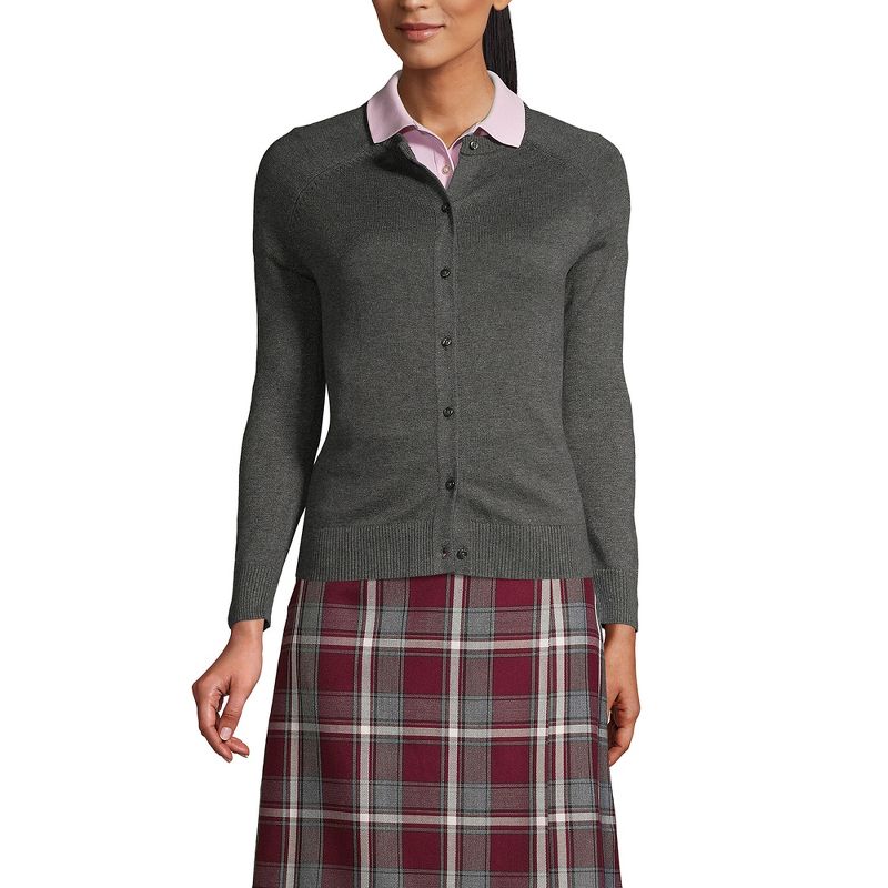 School Uniform Young Women's Cotton Modal Cardigan Sweater, 2 of 3