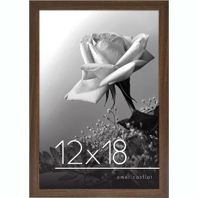 Americanflat Poster Frame in Walnut with Polished Plexiglass - Horizontal and Vertical Formats - Wall Mounted - 12" x 18"
