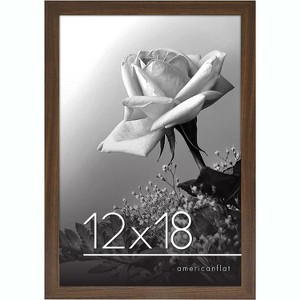 Americanflat Poster Frame in Walnut with Polished Plexiglass - Horizontal and Vertical Formats - Wall Mounted - 12" x 18" - 1 of 4
