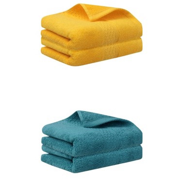 Unique Bargains Bathroom Durable Lightweight Quick Drying Cotton Hand Towel 4 Pcs