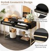 LIVAREEmlen Entryway Table, Console Table with Two Drawers, Retro Hallway Table with Striking Geometric Design for Entryway and Living Room - 4 of 4