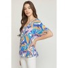 Women's Abstract V-Neck Top - entro - 3 of 4