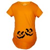 Maternity Twin Pumpkin Faces T Shirt Cute Halloween Jack-O-Lantern Pregnancy Tee - Crazy Dog Maternity T Shirt - 3 of 4