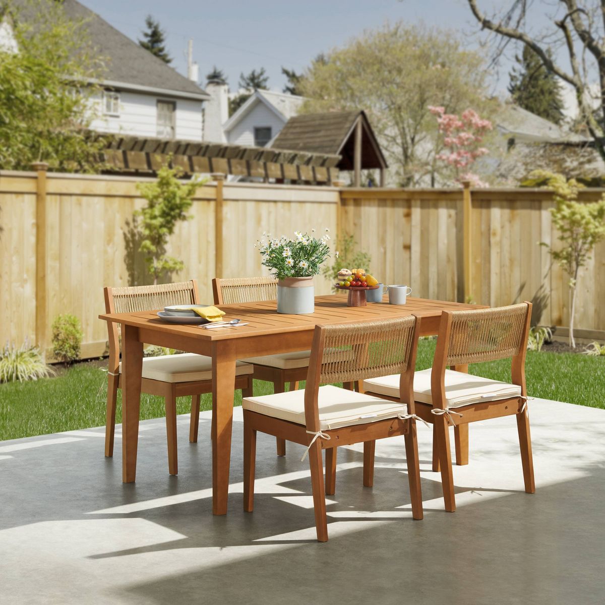 Alaterre Furniture 5pc Barton Outdoor Patio Dining Set - thumbnail 6