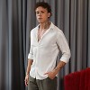 Campus Sutra Men Men's Daisy White Metallic Pleated Shirt - 3 of 4