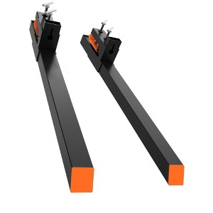 60" Clamp On Pallet Forks, 4000LBS Heavy Duty Quick Attach Bucket Fork with Adjustable Stabilizer Bar, Length Bucket Forks for Tractor Loader Steer - 1 of 4