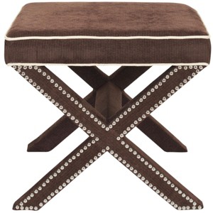Palmer Ottoman With Silver Nailhead - MCR4589 - Safavieh - 1 of 4